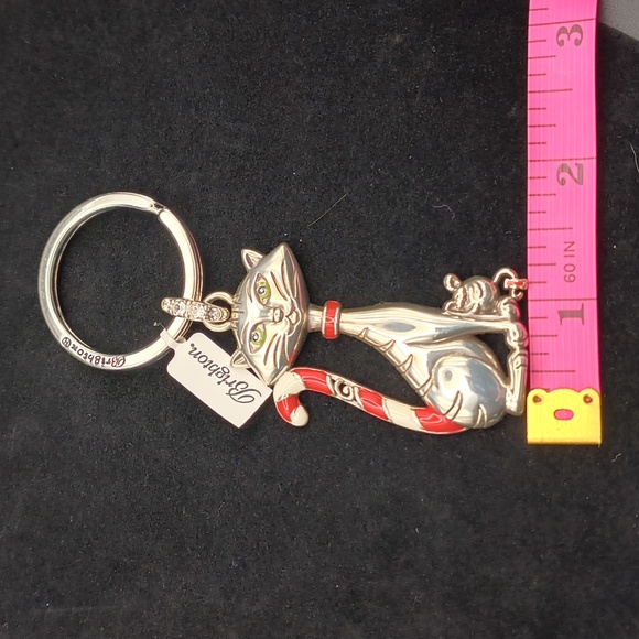 Brighton Candy Cane Cat Key Fob - Picture 5 of 5
